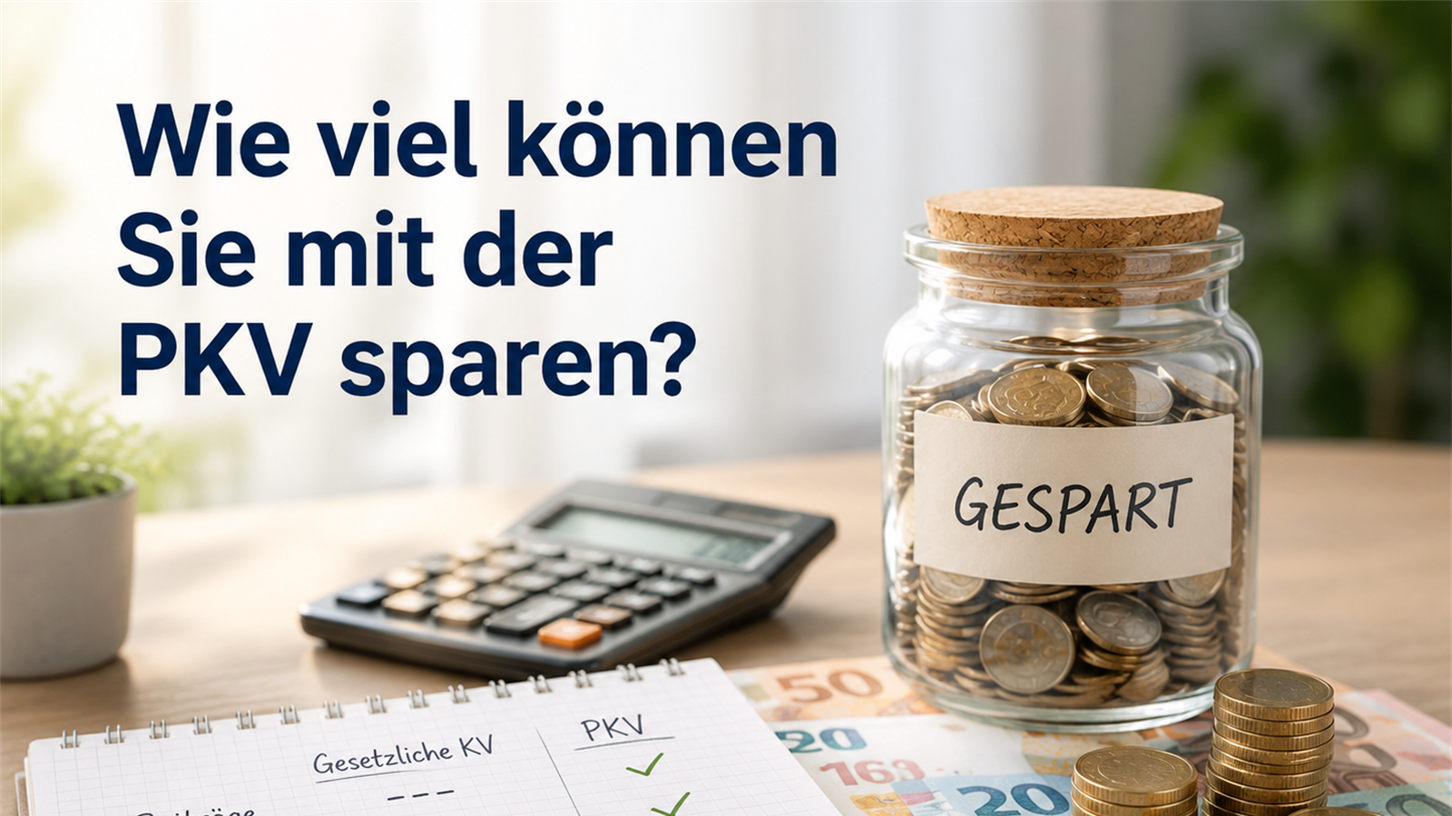 Wie viel k&ouml;nnen Sie mit der PKV sparen? Sparpotenzial durch Tarifvergleich in der privaten Krankenversicherung