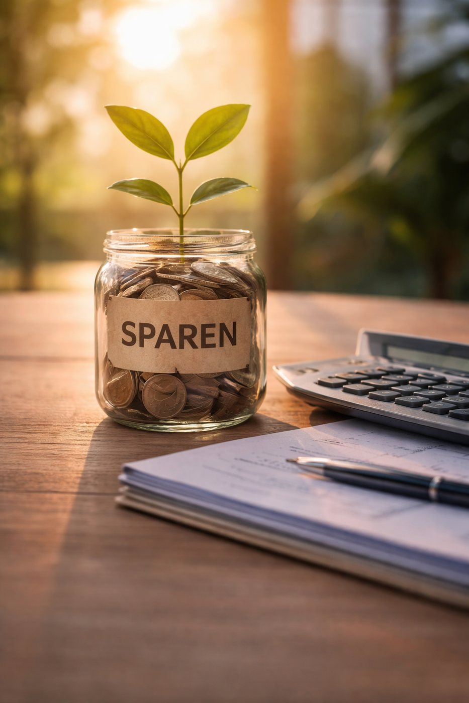 Sparglas mit Münzen als Symbol für Einsparpotenziale in der PKV